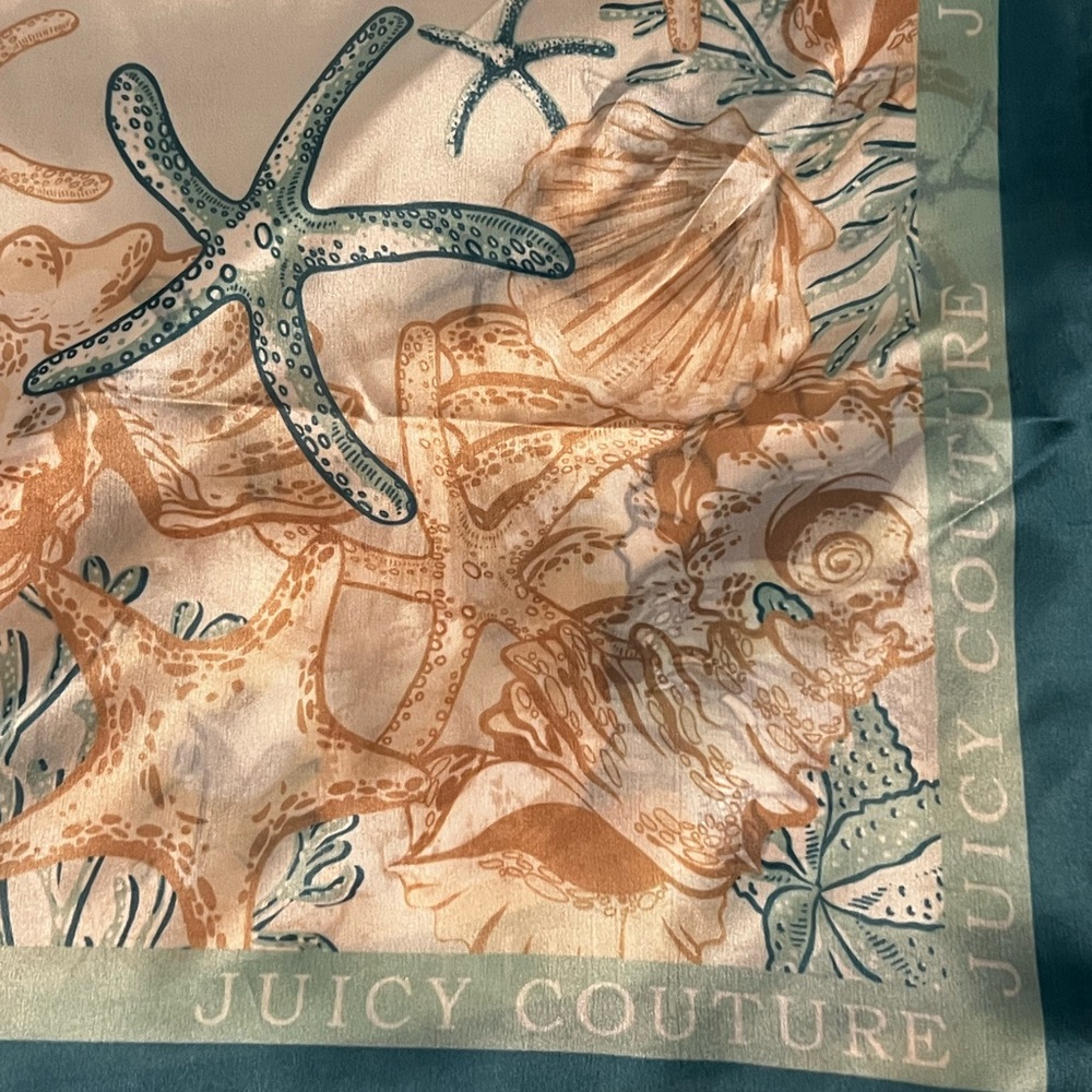Juicy Couture Aqua and Cream Scarf
